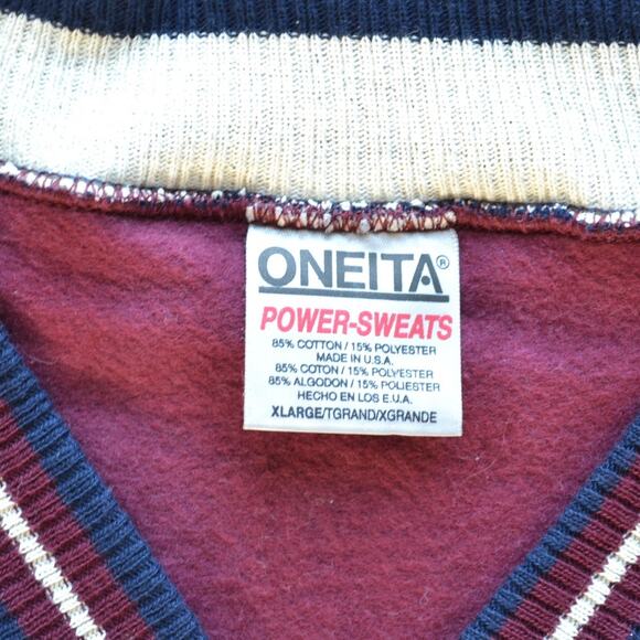 Vintage 90s Harvard University V Neck Sweater Size XL ONEITA - Picture 3 of 5